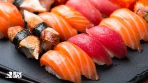various types of luxury sushi omakase